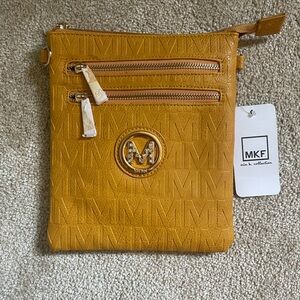 MKF collection women crossbody bag, mustard/yellow color
